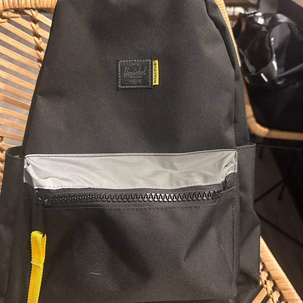 Herschel Supply Company x SoulCycle Black Backpack with Gray and Yellow Accents